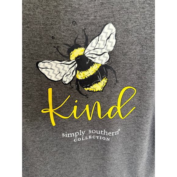 Simply Southern Kind Bee Graphic T-Shirt XL Gray Short Sleeve Tee - Picture 3 of 4